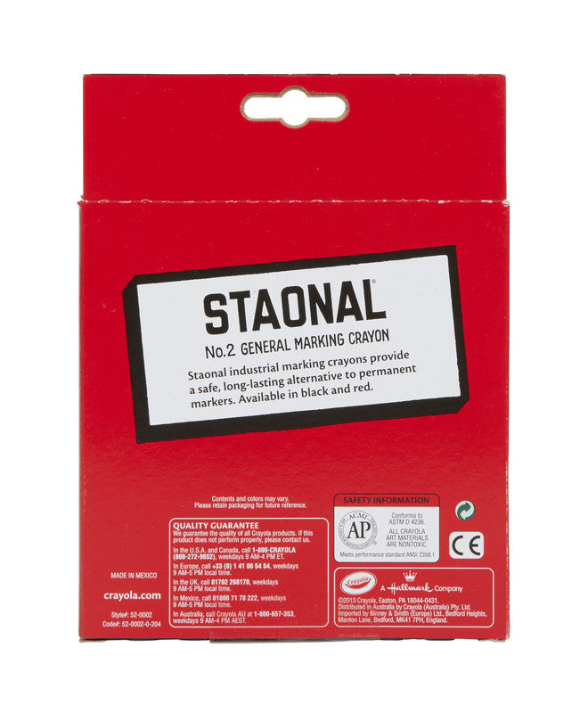 CRAYOLA  Red Durable Wax Staonal Marking Crayons – 8 Count