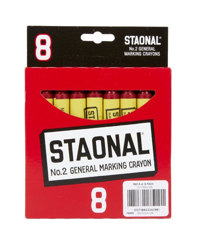 CRAYOLA  Red Durable Wax Staonal Marking Crayons – 8 Count