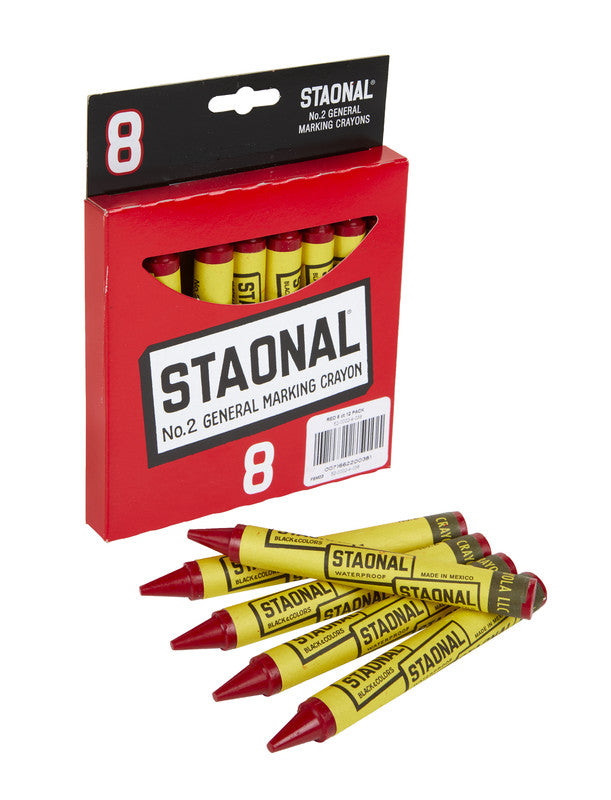 CRAYOLA LLC Crayola Staonal Marking Crayons – 8 Count, Red, Durable Wax Crayons