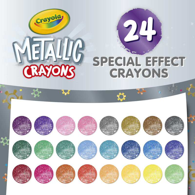 CRAYOLA Crayola Metallic Crayons – 24 Shimmery Colors for Creative Projects - Image 3