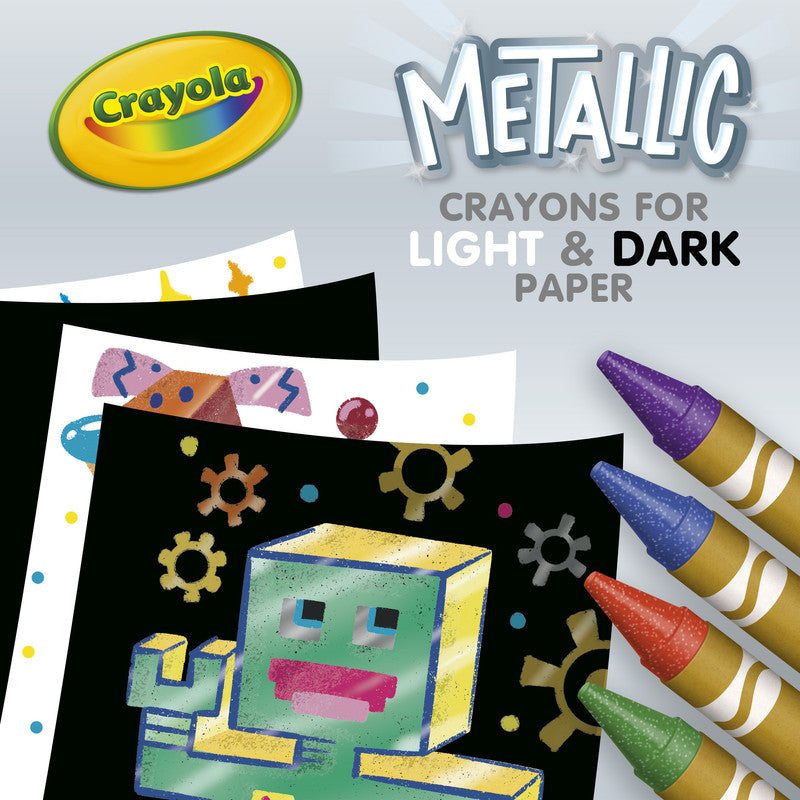 CRAYOLA Crayola Metallic Crayons – 24 Shimmery Colors for Creative Projects - Image 4