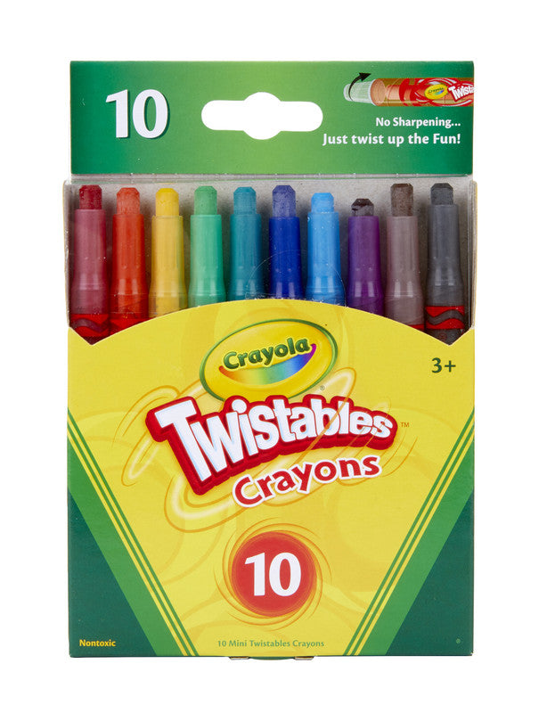 CRAYOLA Mini Twistables No Sharpening Required Crayons – 10 Colors