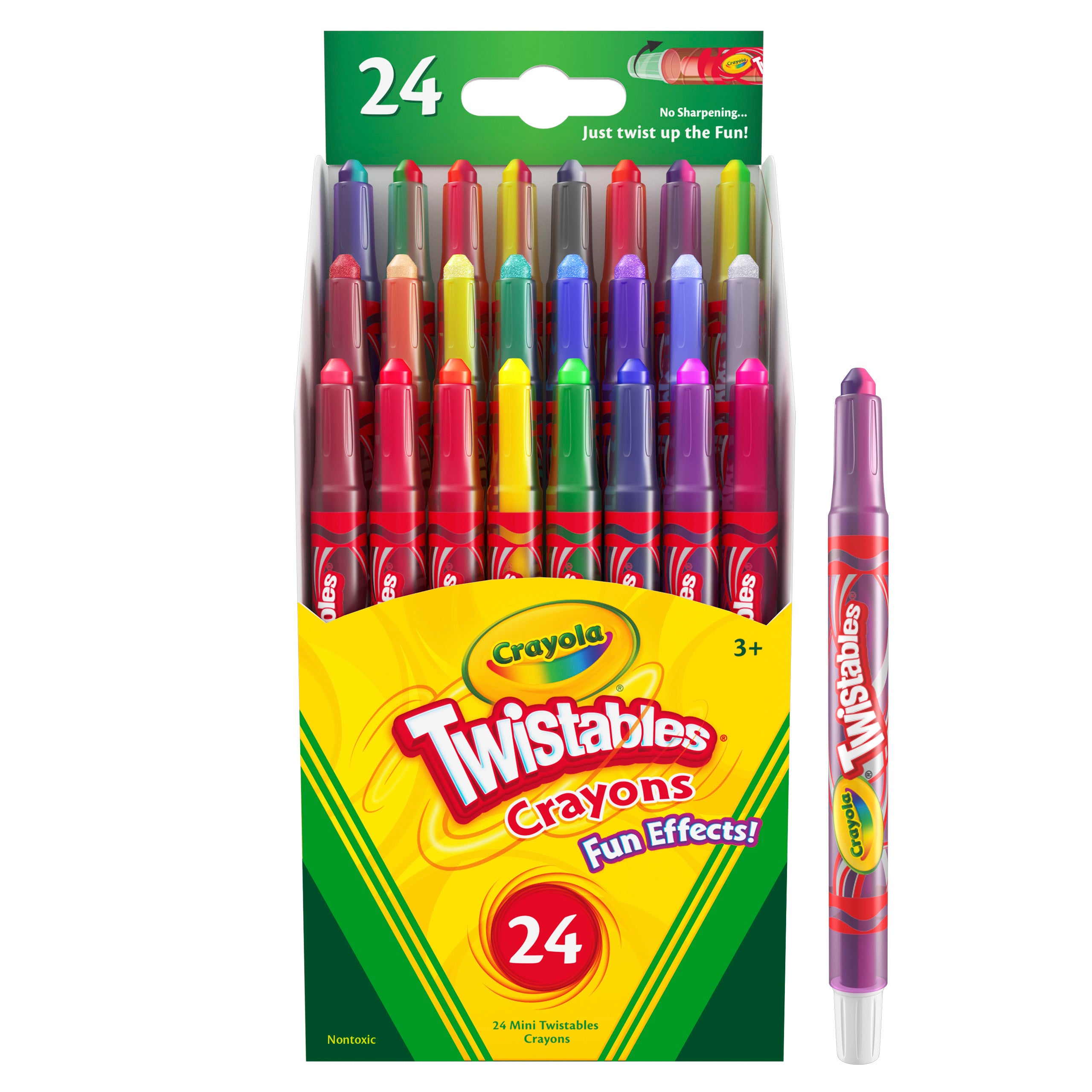 CRAYOLA Twistable Rainbow Fun Effect Crayons - 24 Color