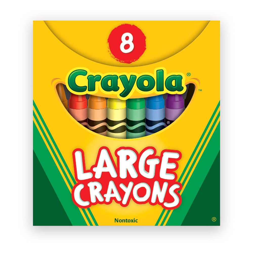 CRAYOLA LLC Crayola Large Crayons – 8 Count, Easy-Grip, Vibrant Colors for Young Artists
