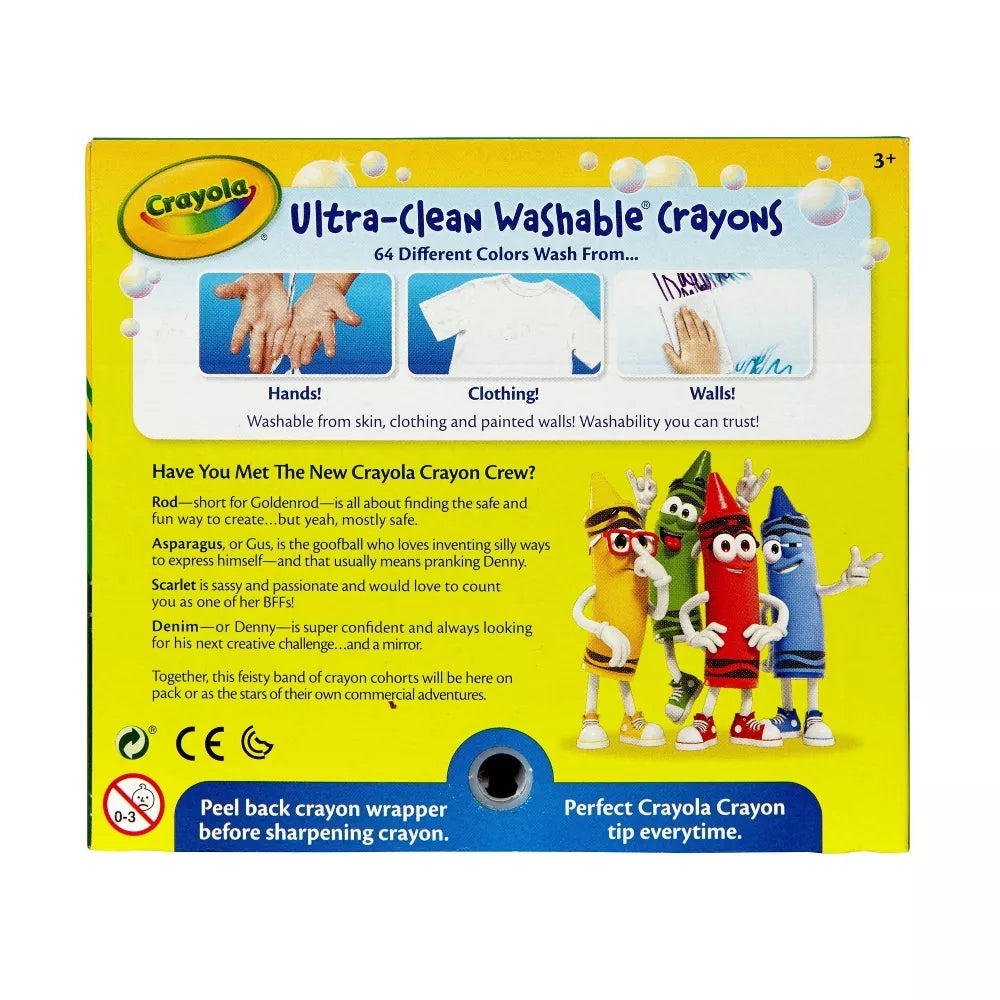 CRAYOLA LLC Crayola Ultra-Clean Washable Crayons Unisex, 3+ Years, Pack of 64 - Image 4