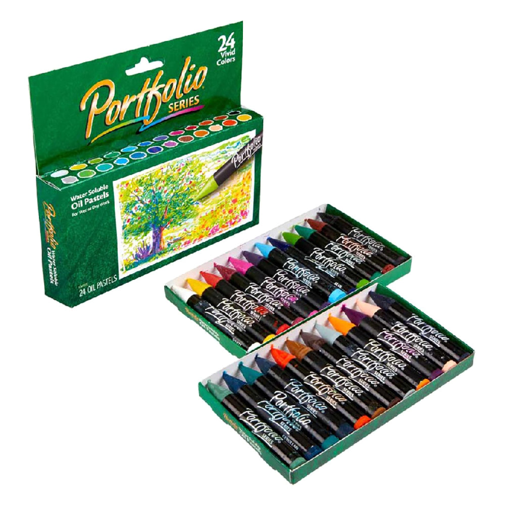 CRAYOLA LLC Crayola Oil Pastels Portfolio Series – 24 Colors, Water-Soluble & Blendable