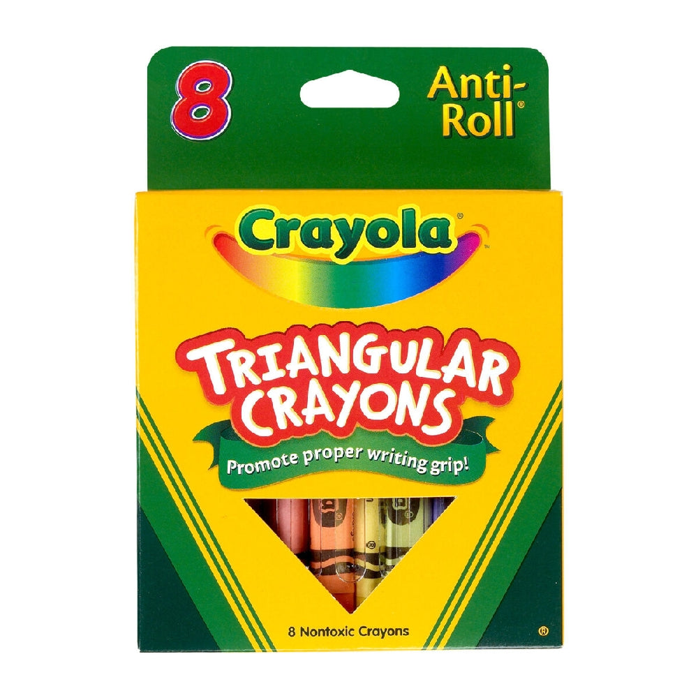 CRAYOLA LLC Crayola Anti-Roll Triangular Crayons – 8 Count, Ergonomic Design for Small Hands