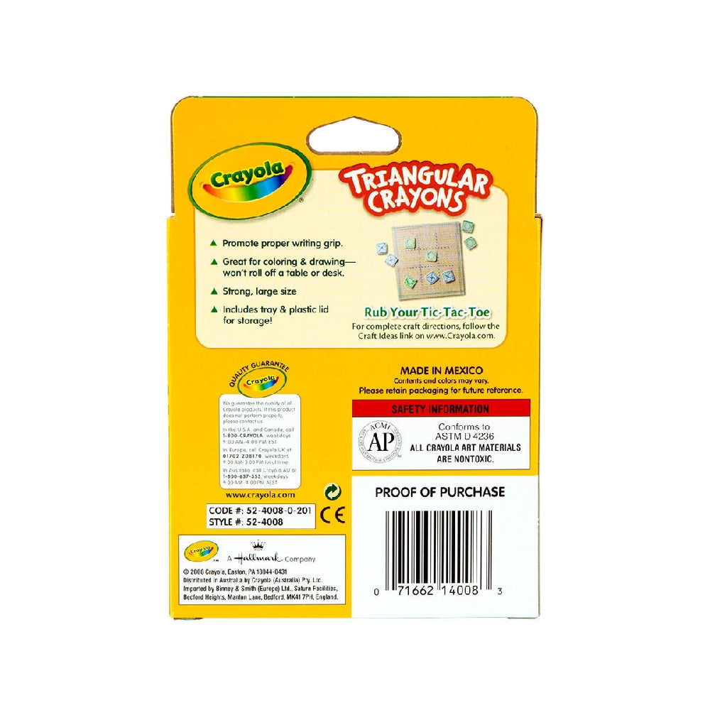 CRAYOLA LLC Crayola Anti-Roll Triangular Crayons – 8 Count, Ergonomic Design for Small Hands - Image 4