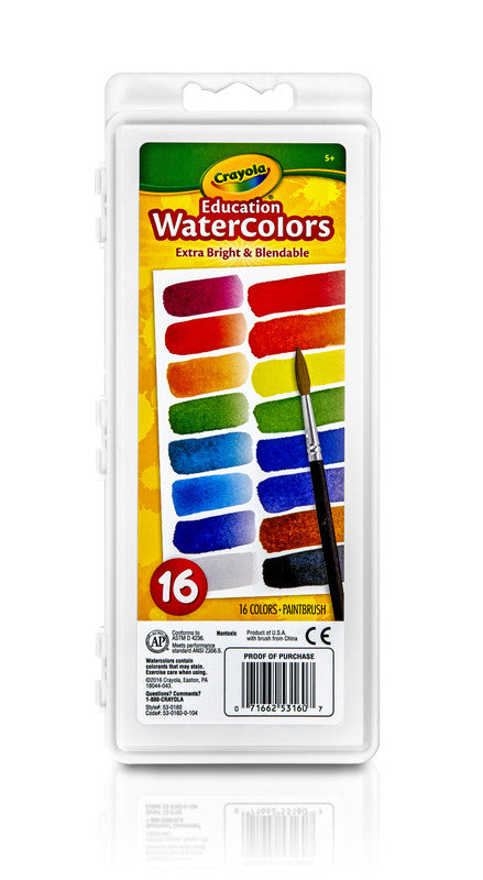 CRAYOLA LLC Crayola Extra-Bright and Blendable Education Watercolor Palette Tray Unisex, 5-7 Years - Image 3