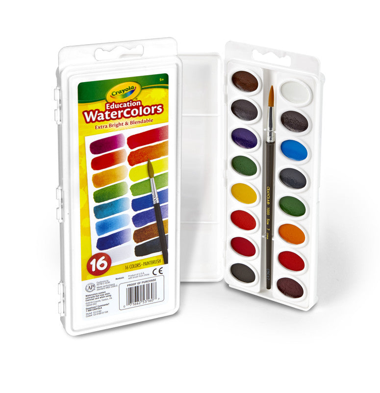 CRAYOLA Extra Bright and Blendable Education Watercolor Palette Tray