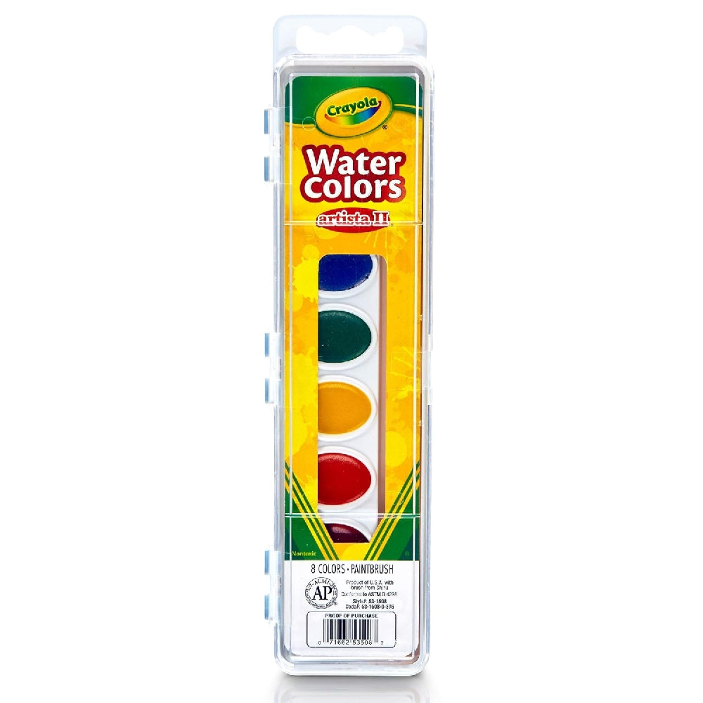 CRAYOLA LLC Crayola 8-Shades Artista II Watercolours with Brush Unisex, 3+ Years