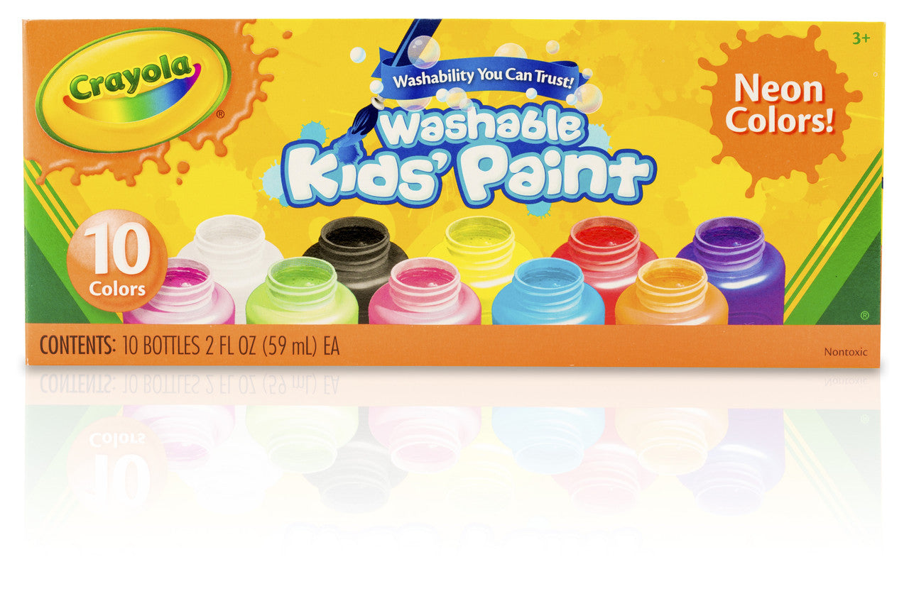 CRAYOLA Crayola 2 oz. Neon Washable Project Paint Unisex, 3-4 Years, Pack of 10 - Image 2
