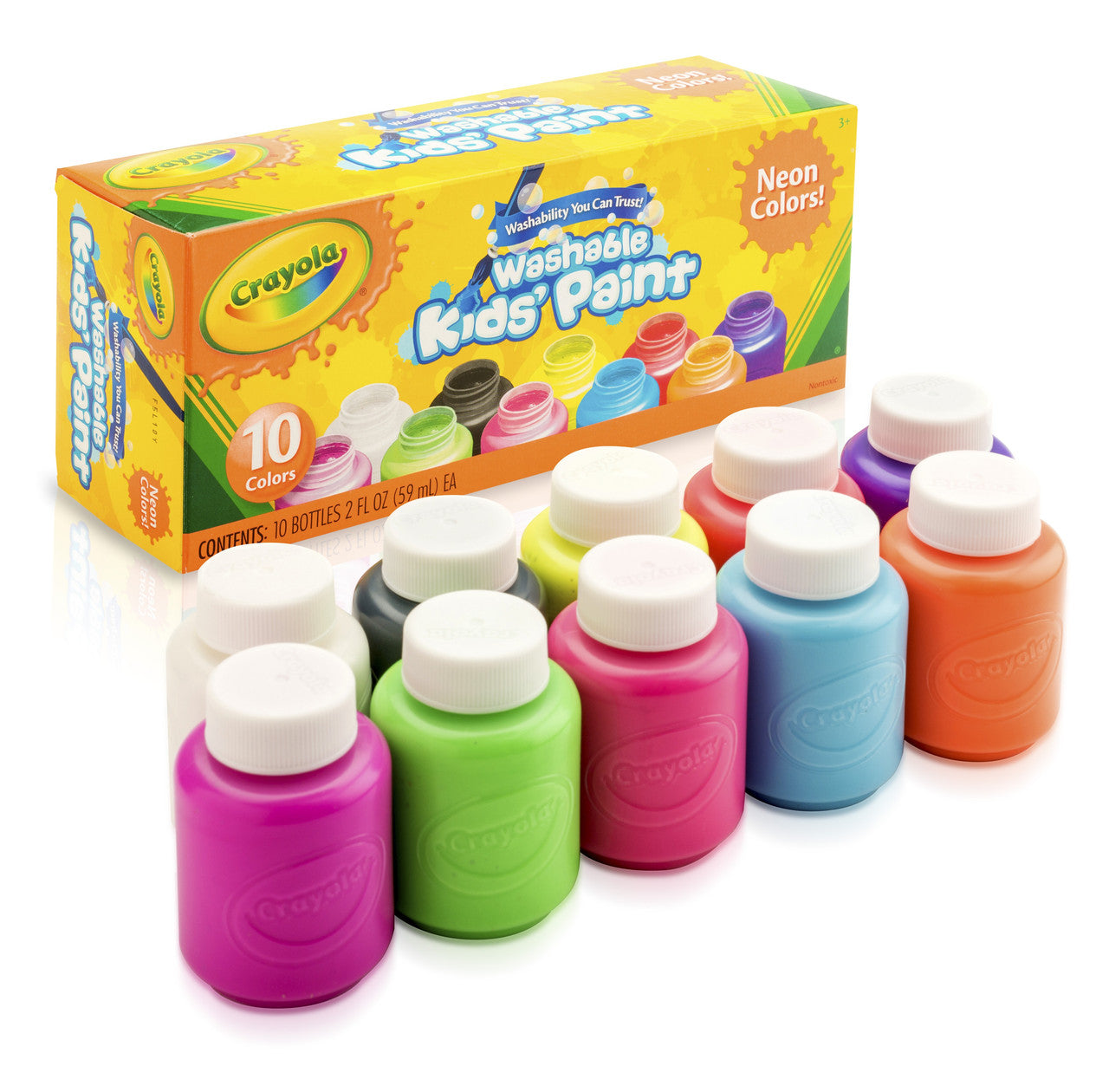 CRAYOLA Crayola 2 oz. Neon Washable Project Paint Unisex, 3-4 Years, Pack of 10