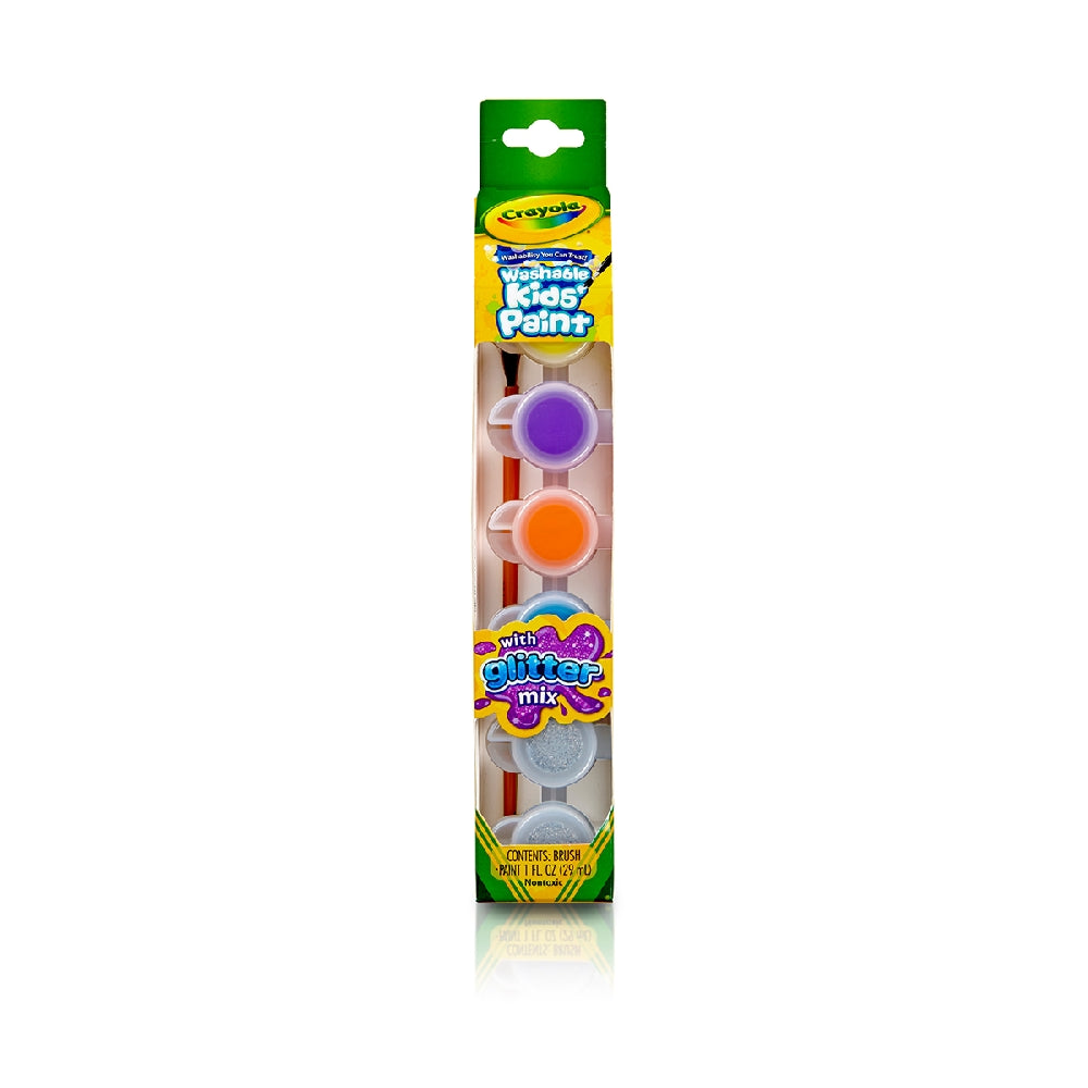 CRAYOLA LLC Crayola 6-Shades Washable Kids Paint with Glitter Mix Unisex, 5+ Years