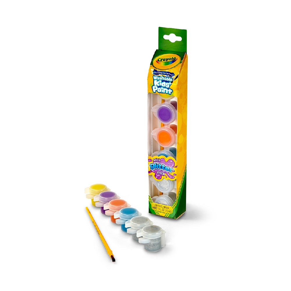 CRAYOLA LLC Crayola 6-Shades Washable Kids Paint with Glitter Mix Unisex, 5+ Years - Image 2