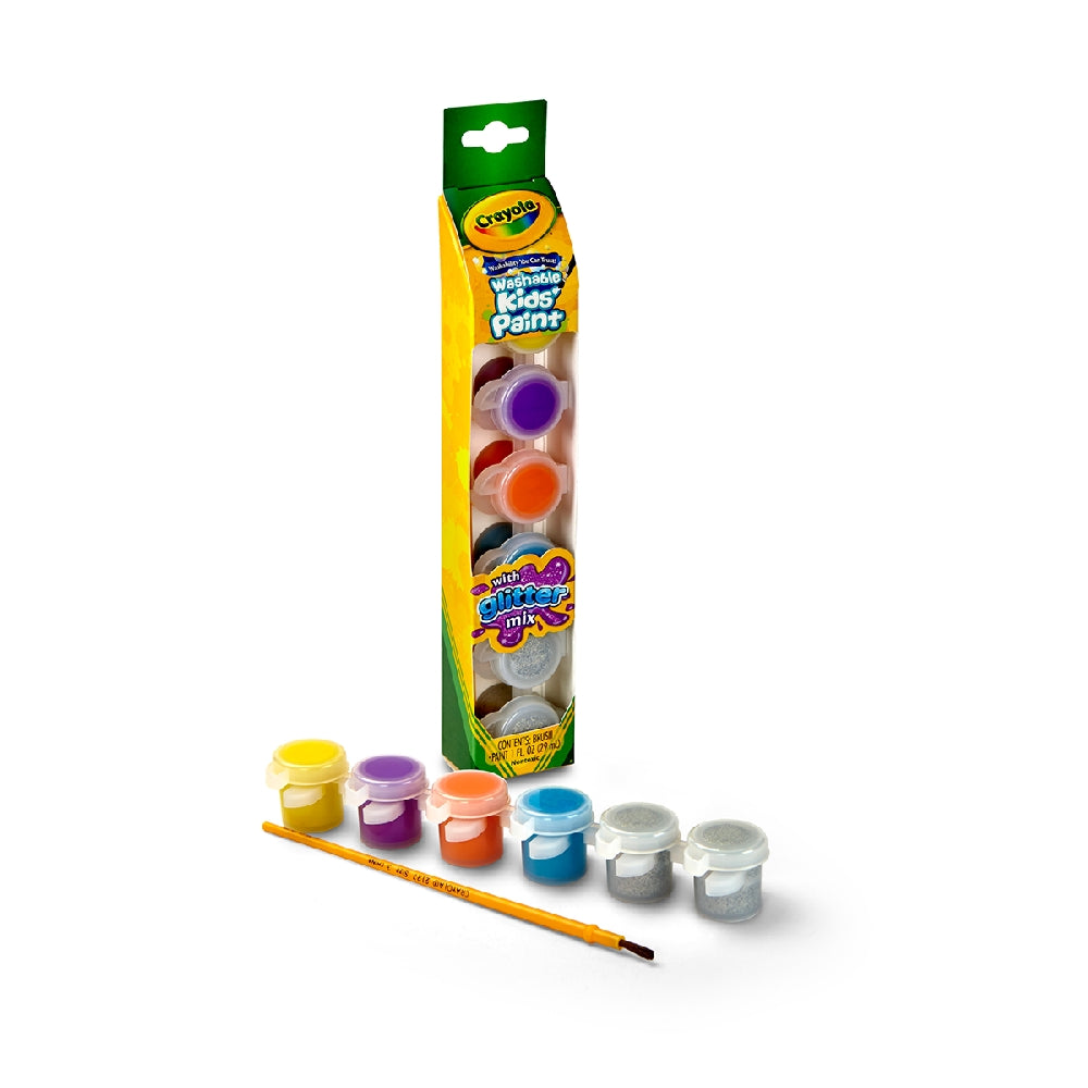 CRAYOLA LLC Crayola 6-Shades Washable Kids Paint with Glitter Mix Unisex, 5+ Years - Image 3