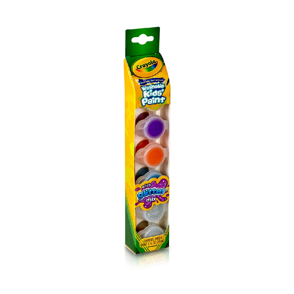 CRAYOLA LLC Crayola 6-Shades Washable Kids Paint with Glitter Mix Unisex, 5+ Years - Image 4