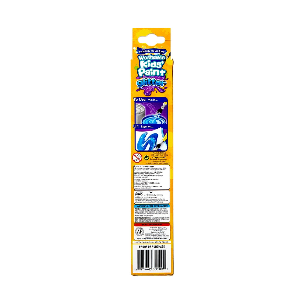 CRAYOLA LLC Crayola 6-Shades Washable Kids Paint with Glitter Mix Unisex, 5+ Years - Image 6