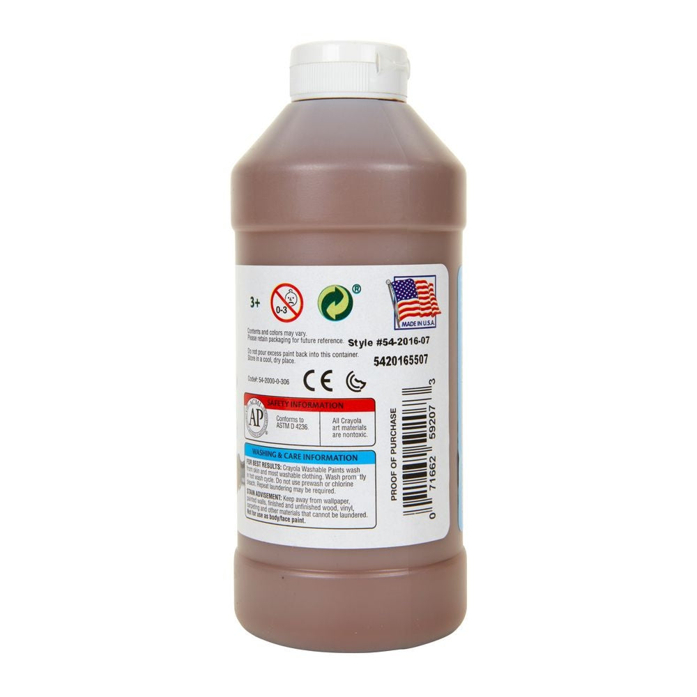 CRAYOLA LLC Crayola 16 oz. Non-Toxic Brown Washable Paint Unisex, 3+ Years - Image 2