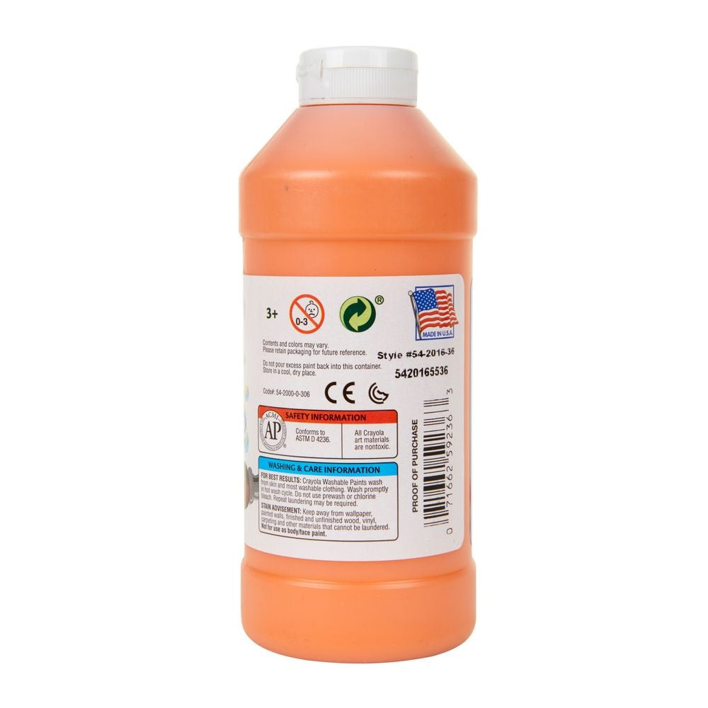 CRAYOLA LLC Crayola 16 oz. Non-Toxic Orange Washable Paint Unisex, 3+ Years - Image 2