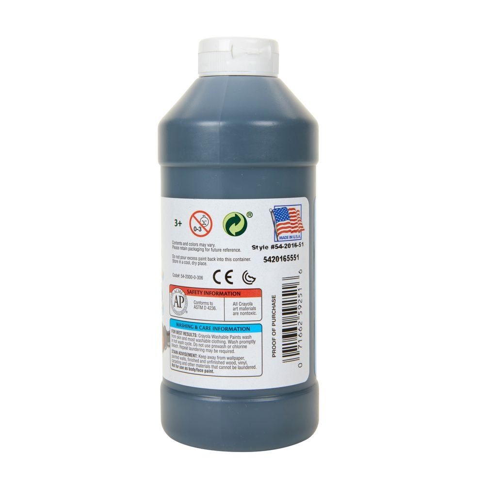 CRAYOLA LLC Crayola 16 oz. Non-Toxic Black Washable Paint Unisex, 3+ Years - Image 2