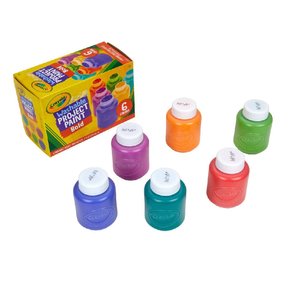 CRAYOLA LLC Crayola Washable Paint – 6 Bold Colors, Smooth, Creamy, Resealable