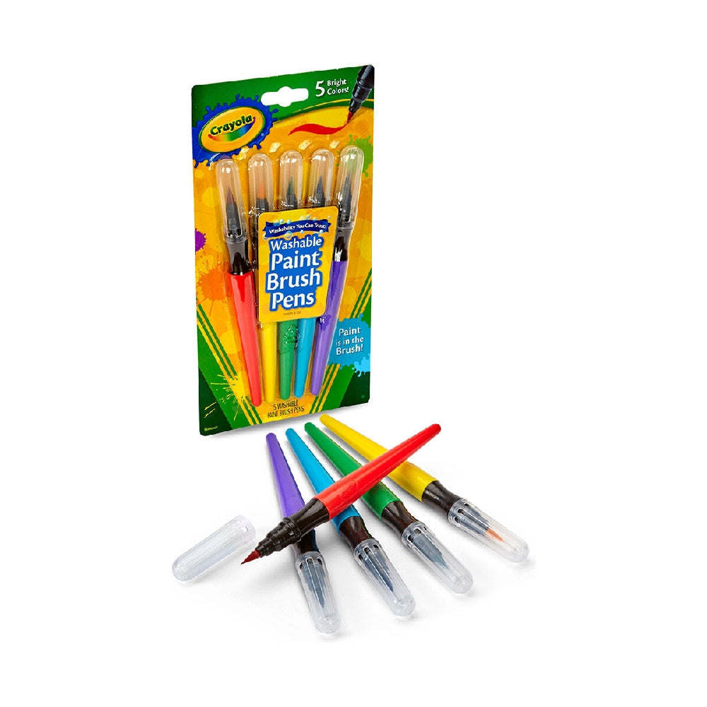 CRAYOLA LLC Crayola Washable Paint Brush Pens Unisex, 3+ Years, Pack of 5