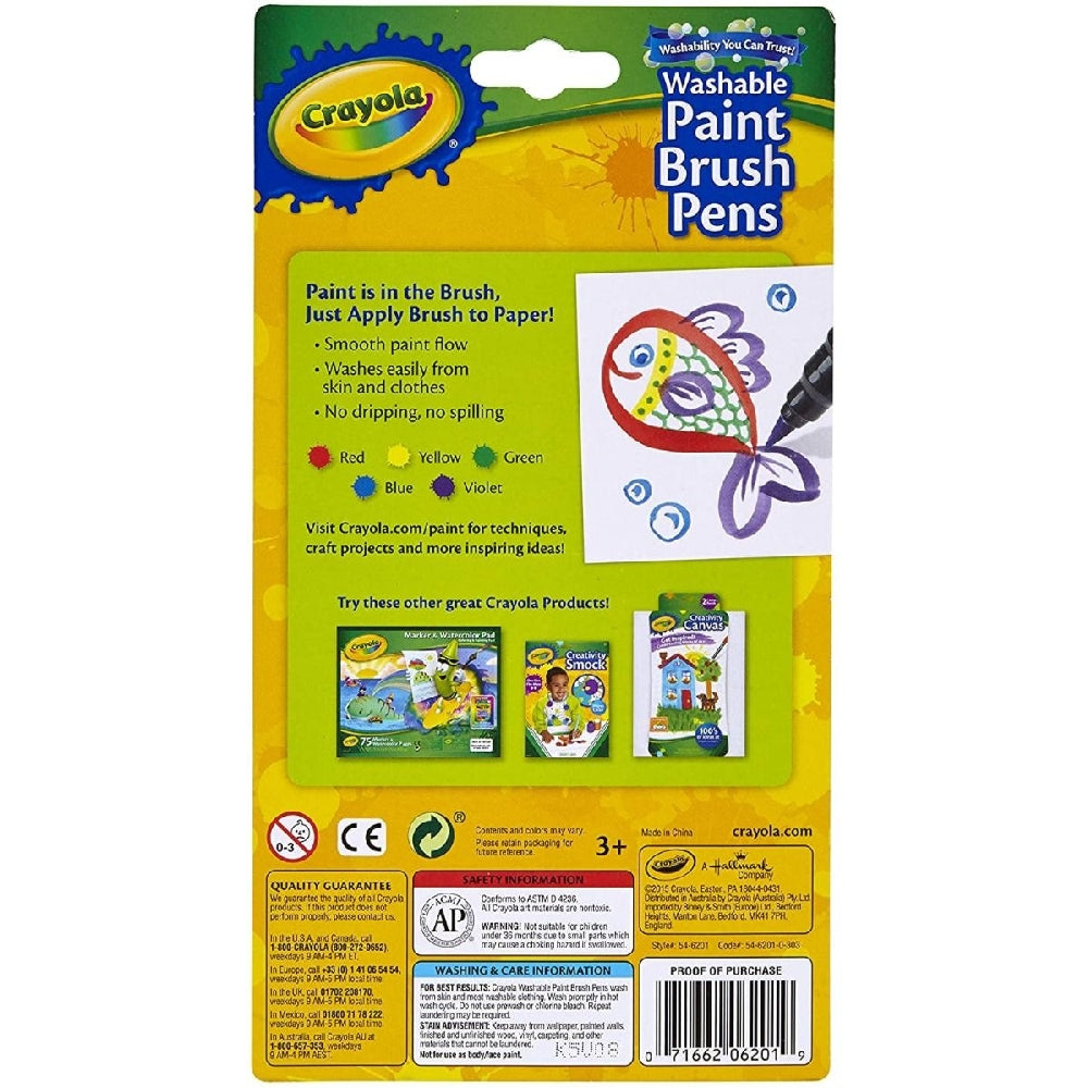 CRAYOLA LLC Crayola Washable Paint Brush Pens Unisex, 3+ Years, Pack of 5 - Image 7