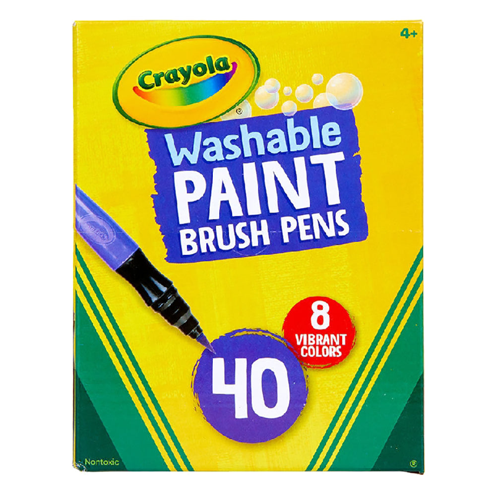 CRAYOLA LLC Crayola No Drip Washable Paint Brush Pens Unisex, 4+ Years, Pack of 40