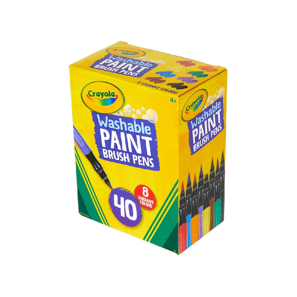 CRAYOLA LLC Crayola No Drip Washable Paint Brush Pens Unisex, 4+ Years, Pack of 40 - Image 3