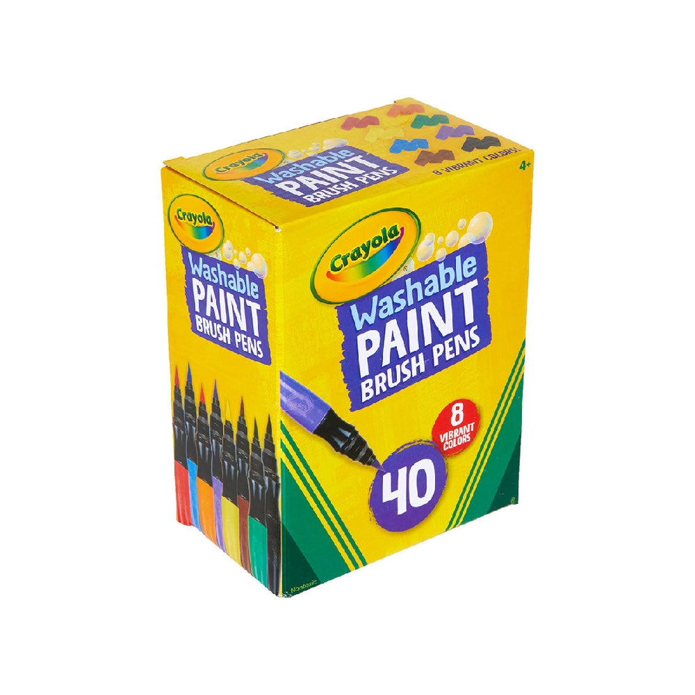 CRAYOLA LLC Crayola No Drip Washable Paint Brush Pens Unisex, 4+ Years, Pack of 40 - Image 4