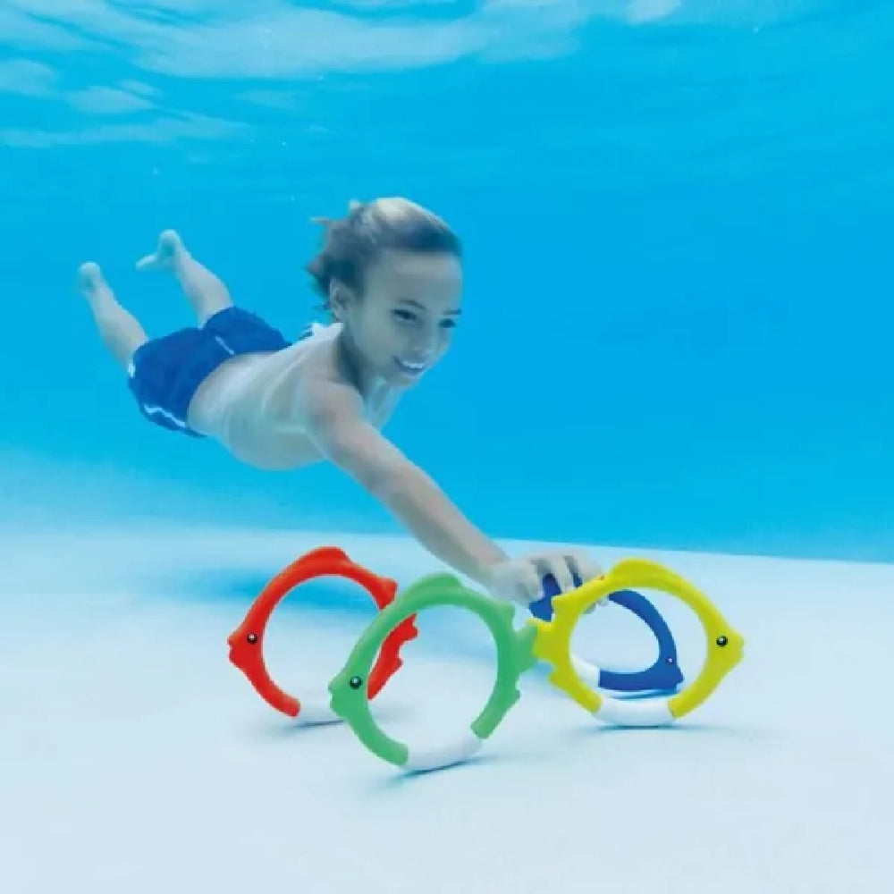 INTEX Underwater Fish Diving Rings (4-Pack) – Weighted Sinking Pool Toys for Swim Training and Retrieval - Image 6