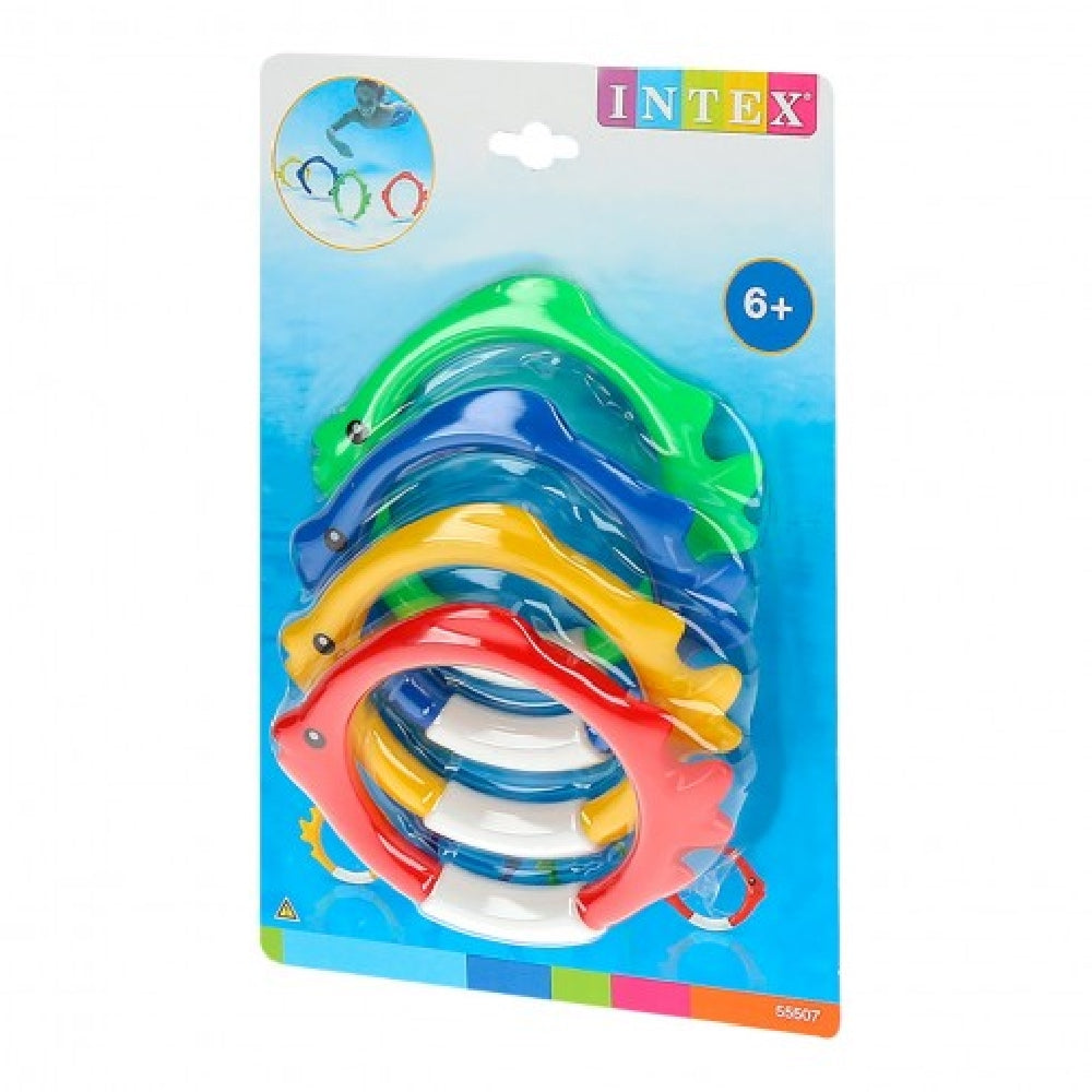INTEX Underwater Fish Diving Rings (4-Pack) – Weighted Sinking Pool Toys for Swim Training and Retrieval - Image 7