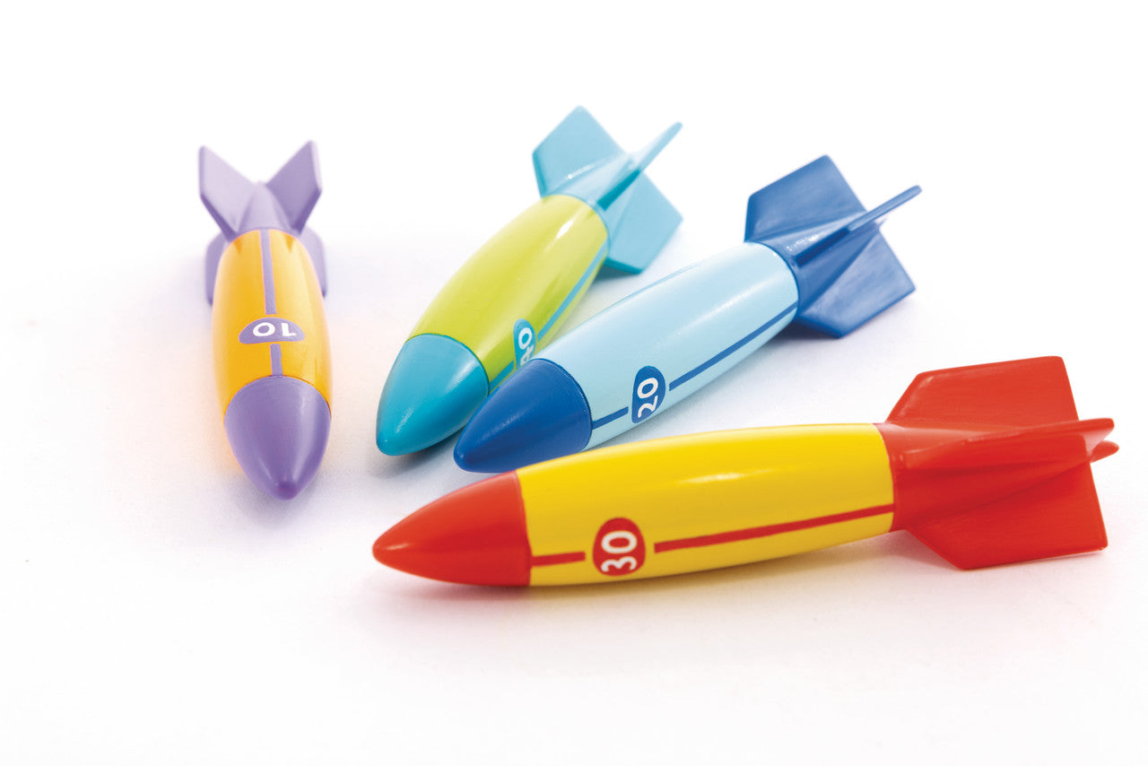 INTEX Underwater Torpedo Bandits (4-Pack) – Hydrodynamic Sinking Diving Toys for Pool Games & Swim Practice
