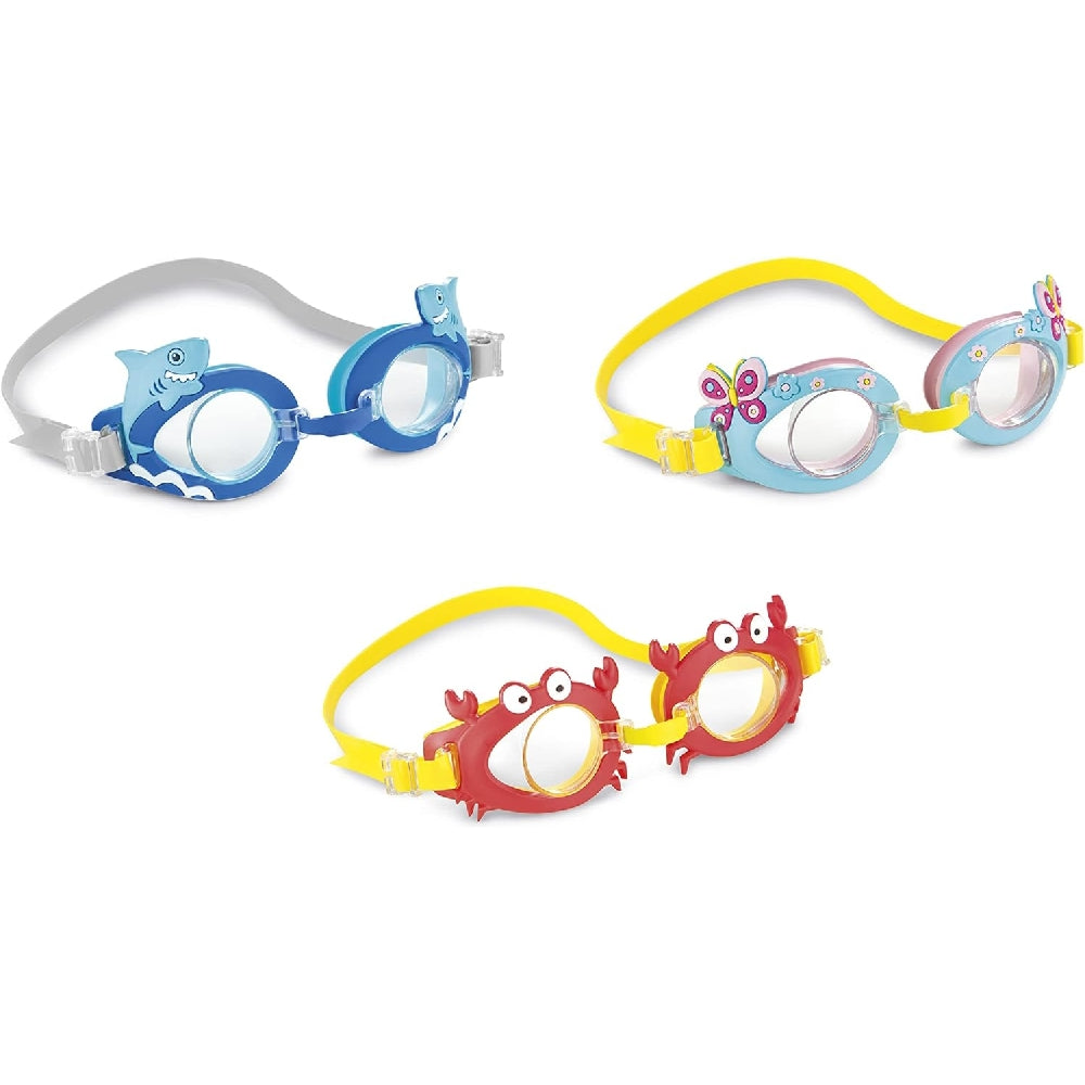 INTEX Fun Series Junior Goggles – Colorful Impact-Resistant Eyewear for Beginner Swimmers