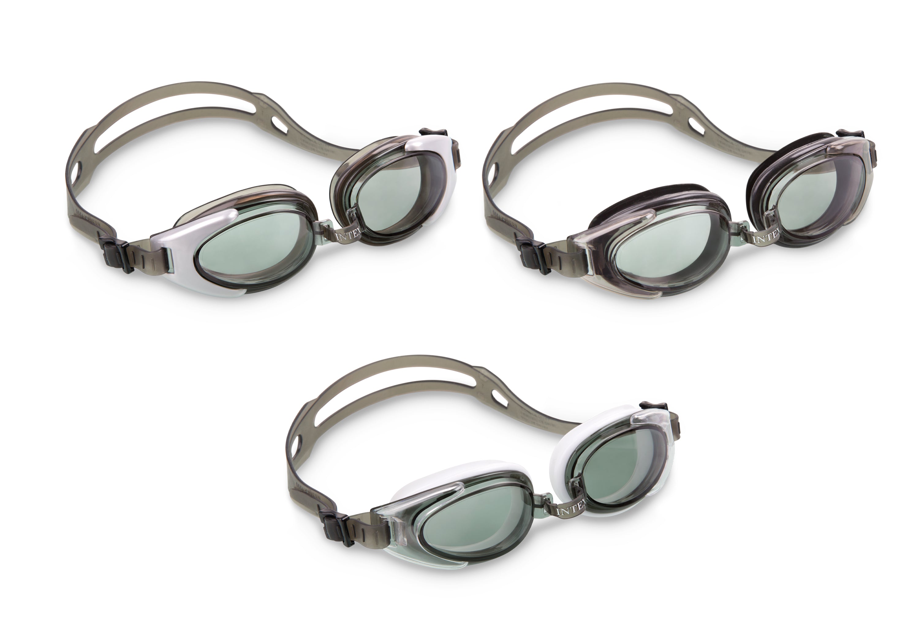 INTEX Water Pro Swim Goggles – Adult Panoramic Wide Vision, Adjustable Silicone Strap