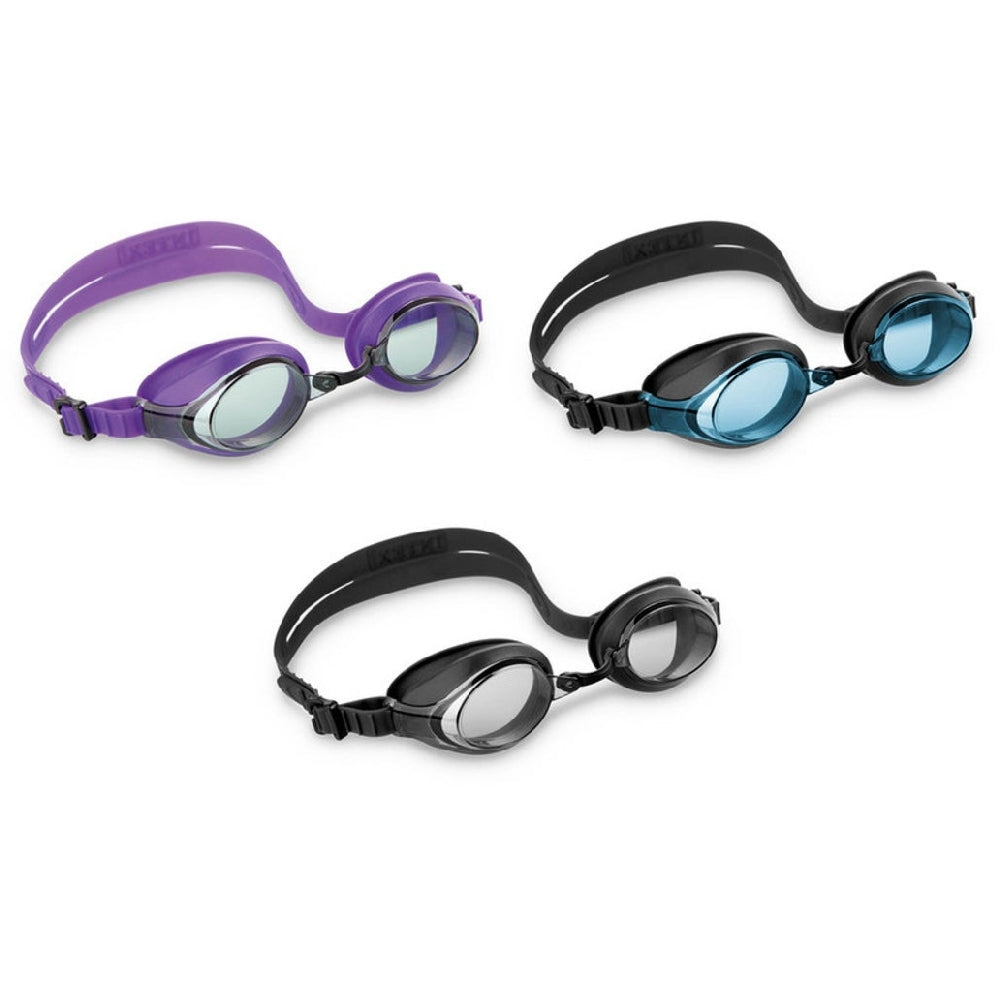 INTEX Racing Junior Swim Goggles – Hydrodynamic Design with Adjustable Nose Bridge