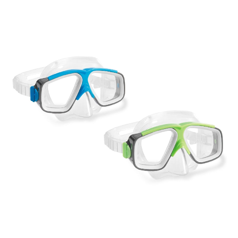 INTEX Surf Rider Swim Masks (2-Pack) – Wide-Vision Panoramic Lenses with Leak-Proof Silicone Gaskets