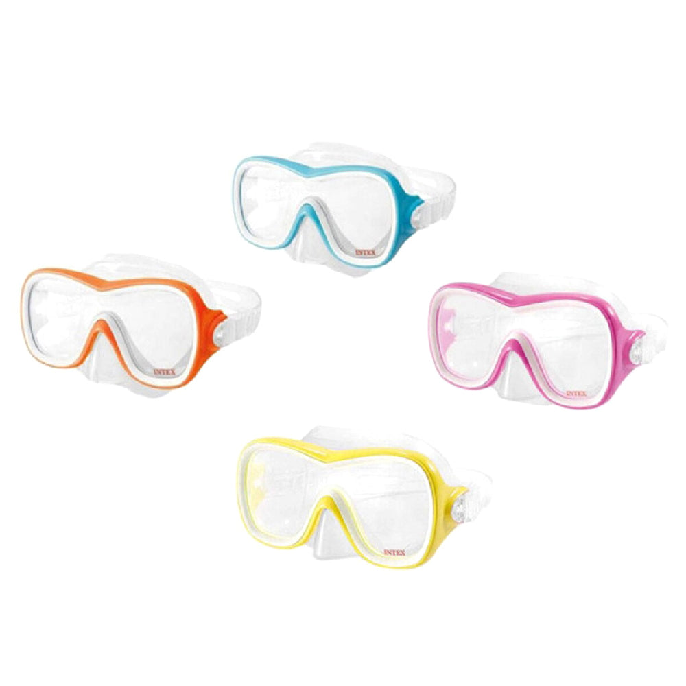 INTEX Wave Rider Swim Masks (4-Pack) – Family Value Set of Wide-Vision Goggles for Pools and Oceans