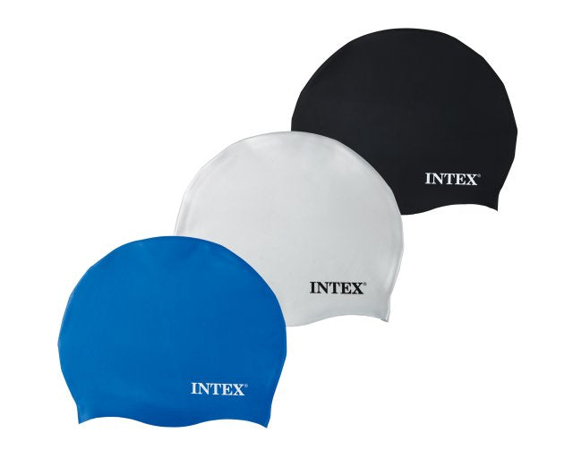 INTEX Silicone Swim Caps (3-Pack) – Professional Snag-Free Training Caps in Assorted Vibrant Colors