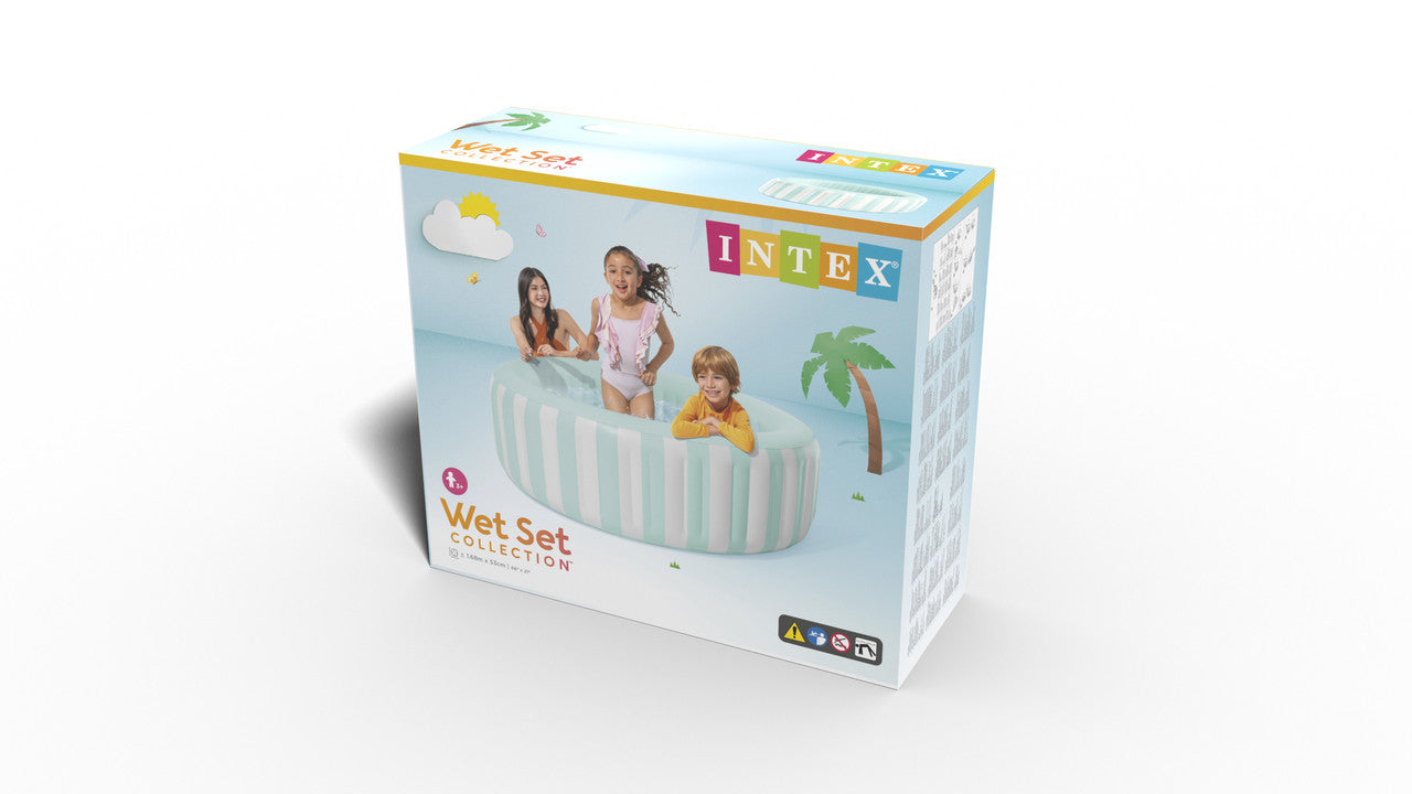 INTEX Coastal Luxe Family Inflatable Pool – Extra-Large 3-Ring Rectangular Pool with Wide Sidewalls - Image 6