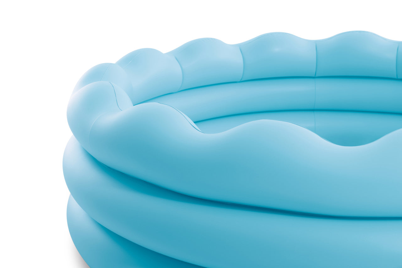 INTEX Wavy Edge Inflatable Family Pool – Unique Contoured Design Backyard Splash Pool with Repair Patch - Image 4