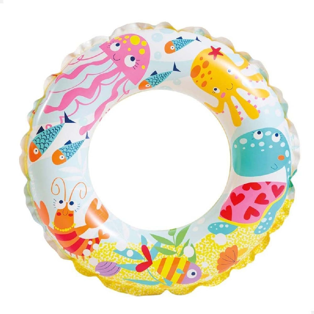 INTEX Under The Sea Swim Ring – Vibrant Marine Life Graphic Inflatable Tube for Backyard Pools