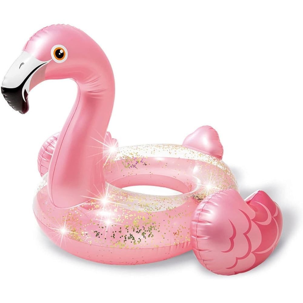 INTEX Glitter Flamingo Inflatable Swim Tube – Sparkle-Filled Pink Bird Pool Ring for Beach & Summer Parties - Image 2