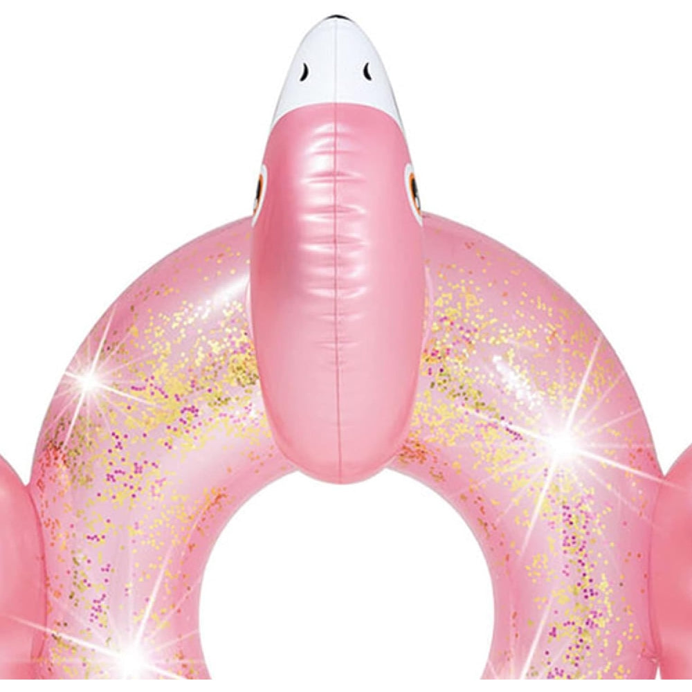 INTEX Glitter Flamingo Inflatable Swim Tube – Sparkle-Filled Pink Bird Pool Ring for Beach & Summer Parties - Image 7