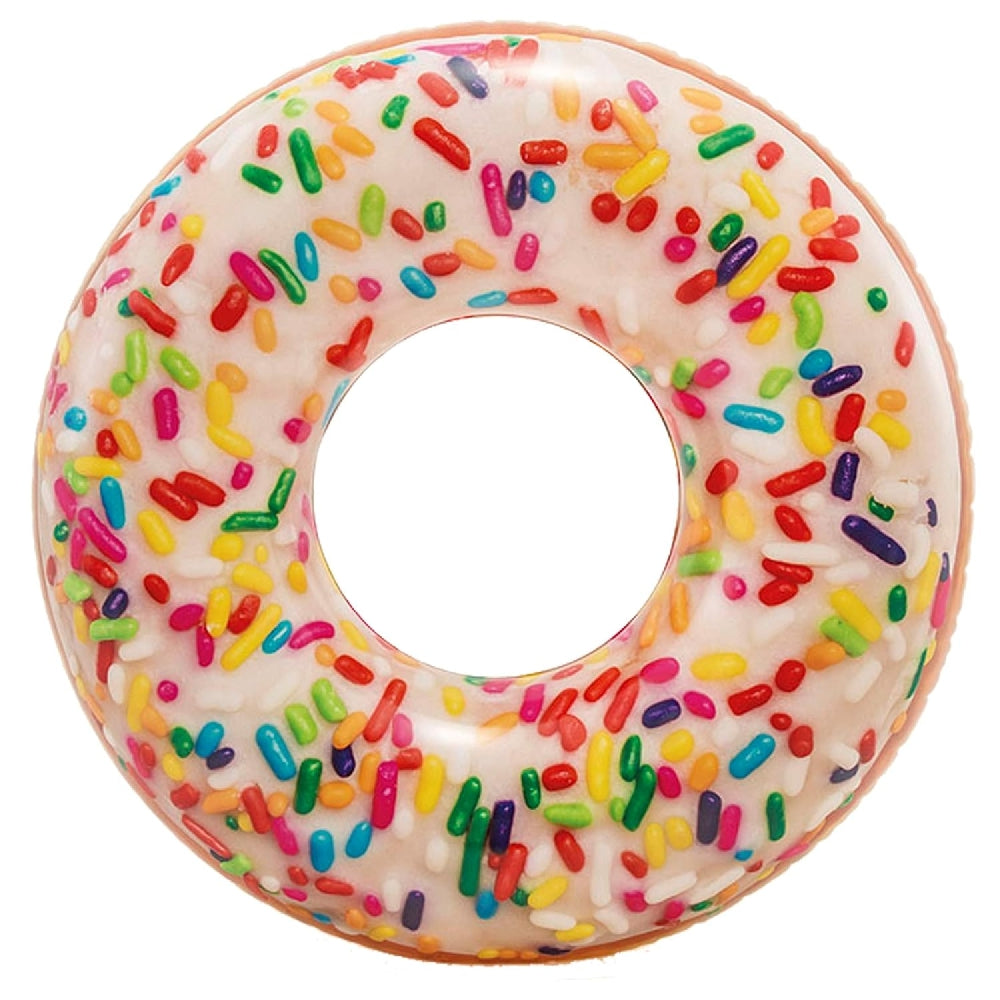 INTEX Sprinkle Donut Inflatable Tube – Realistic Strawberry Frosting Small Swim Ring for Toddlers