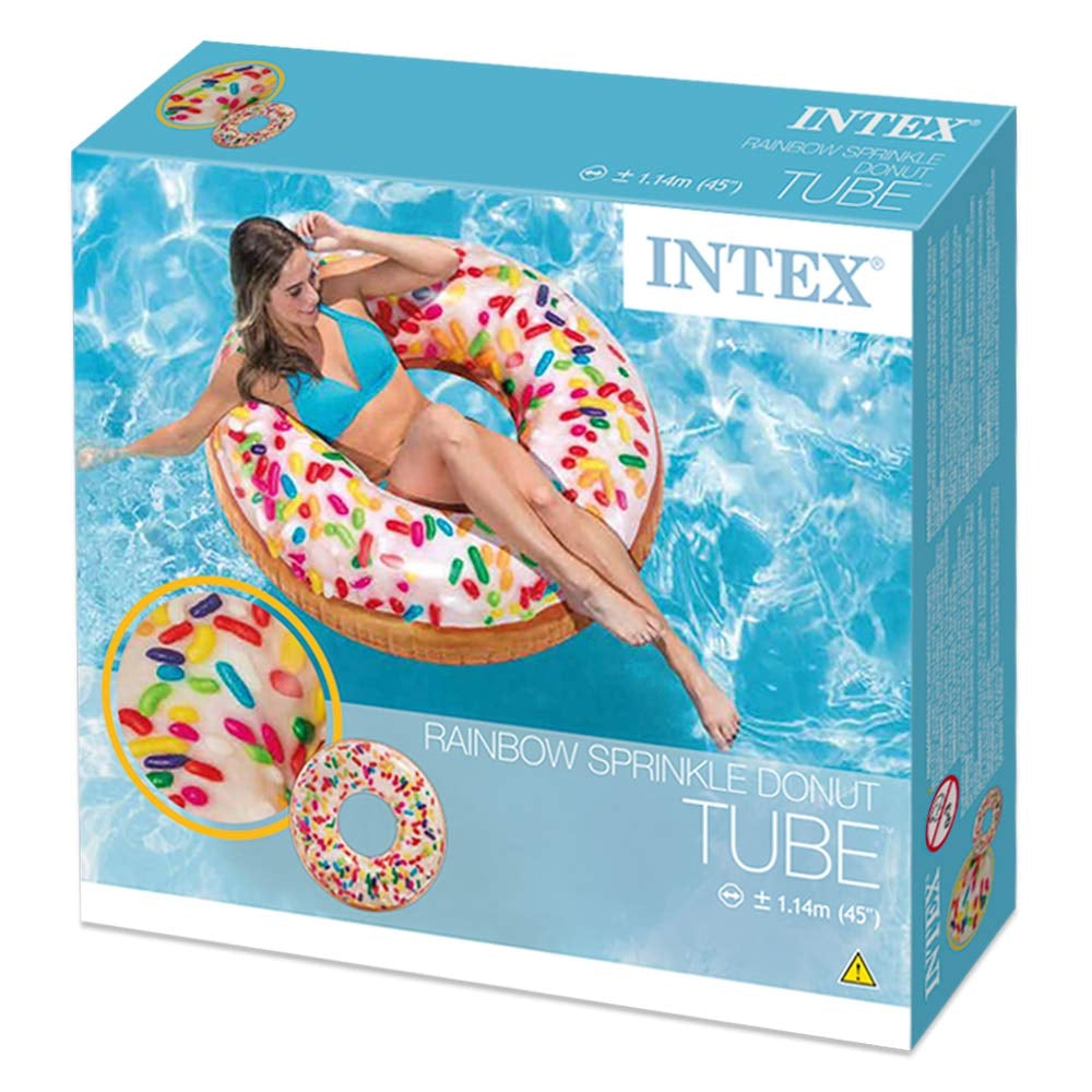 INTEX Sprinkle Donut Inflatable Tube – Realistic Strawberry Frosting Small Swim Ring for Toddlers - Image 4