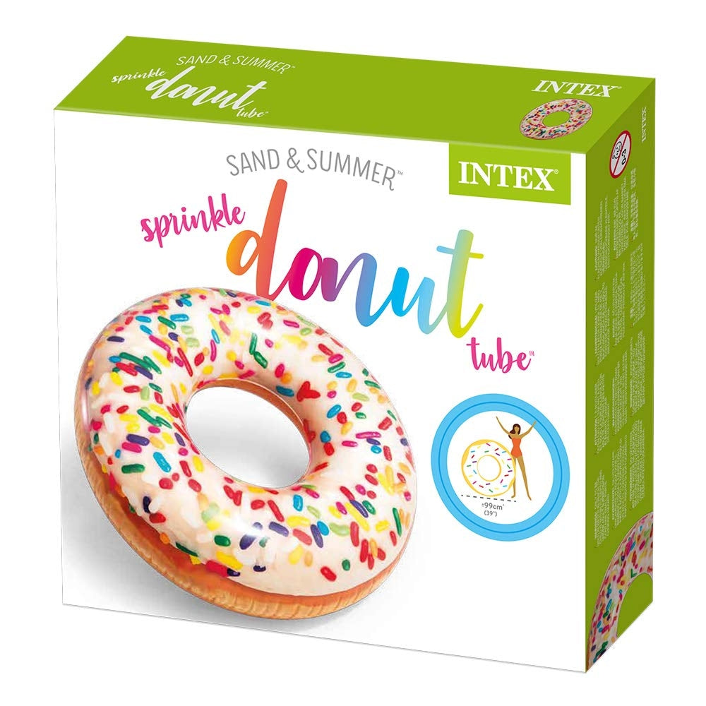 INTEX Sprinkle Donut Inflatable Tube – Realistic Strawberry Frosting Small Swim Ring for Toddlers - Image 5