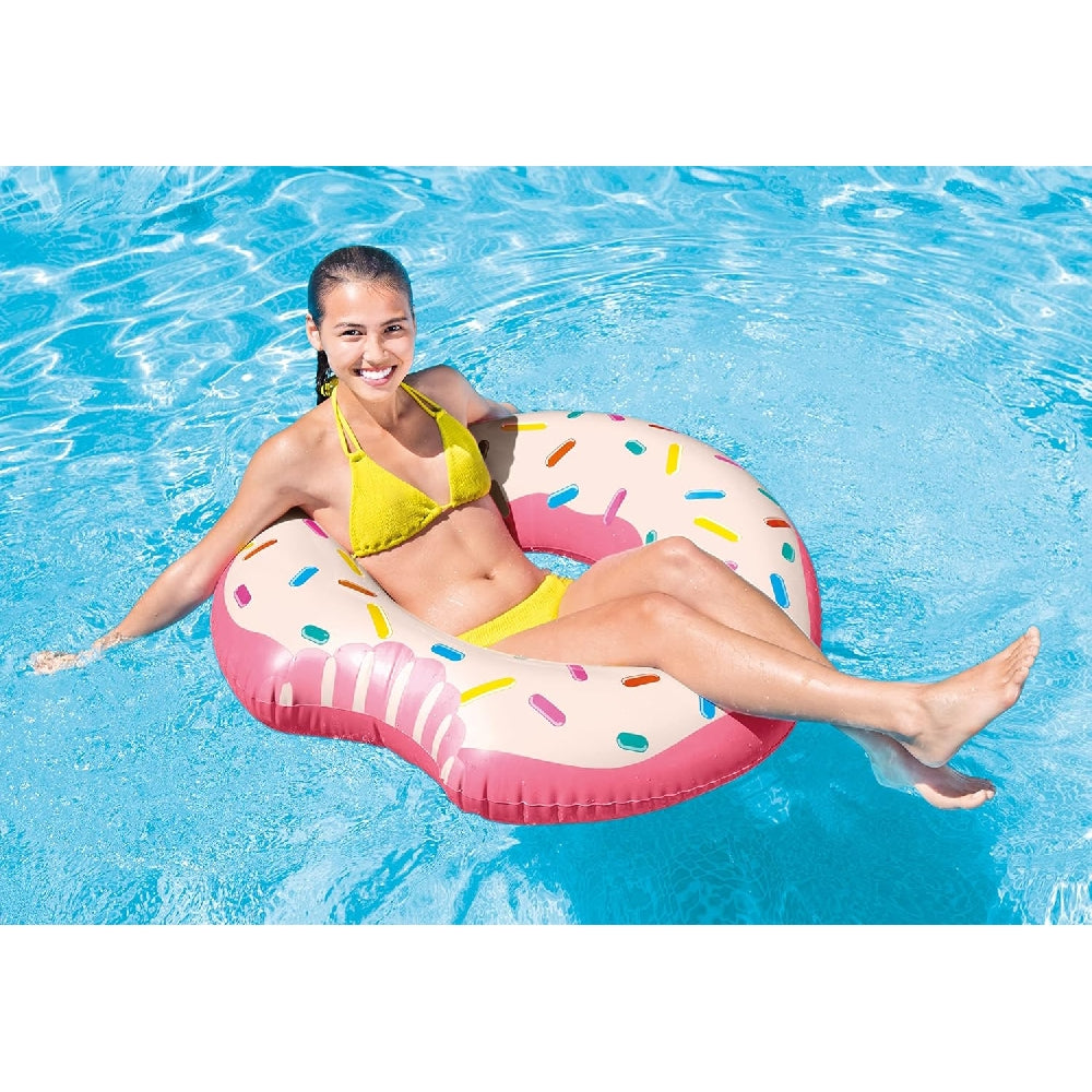 INTEX Realistic Chocolate Donut Tube – Oversized "Foodie" Fashion Swim Ring for Pool and Beach - Image 2