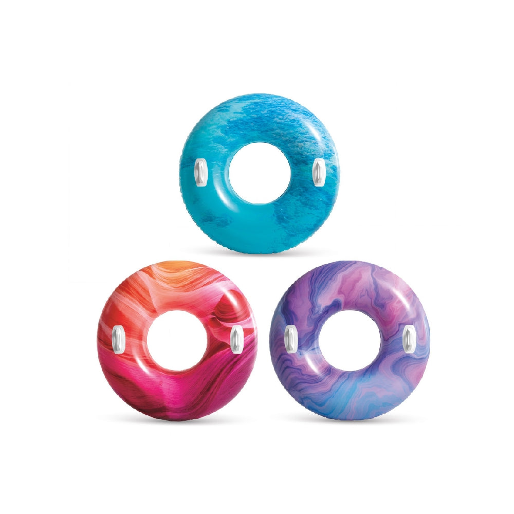 INTEX Waves of Nature Inflatable Tubes – High-Detail Printed Swim Rings with Heavy-Duty Stability Handles - Image 4